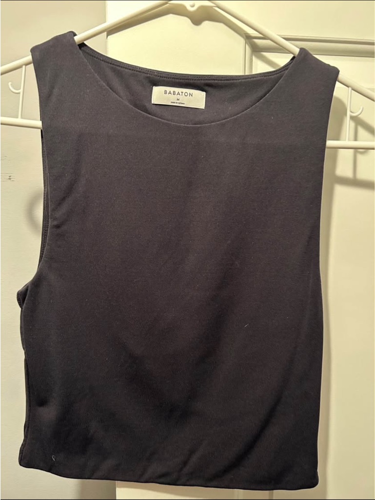 Babaton Black Sleeveless Crewneck Tank